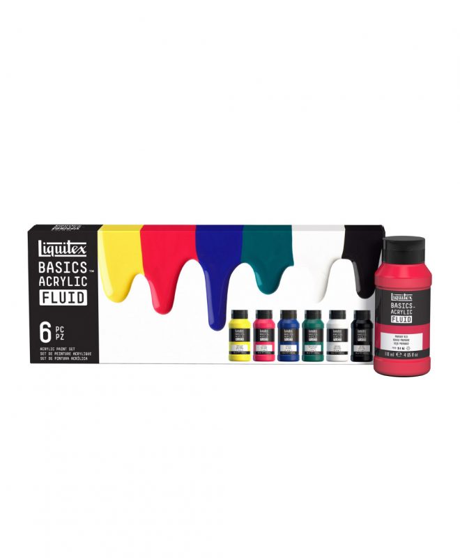 Liquitex Basics FLUID Acrylics Set 6 Colors • CITY STATIONERY GROUP SAL