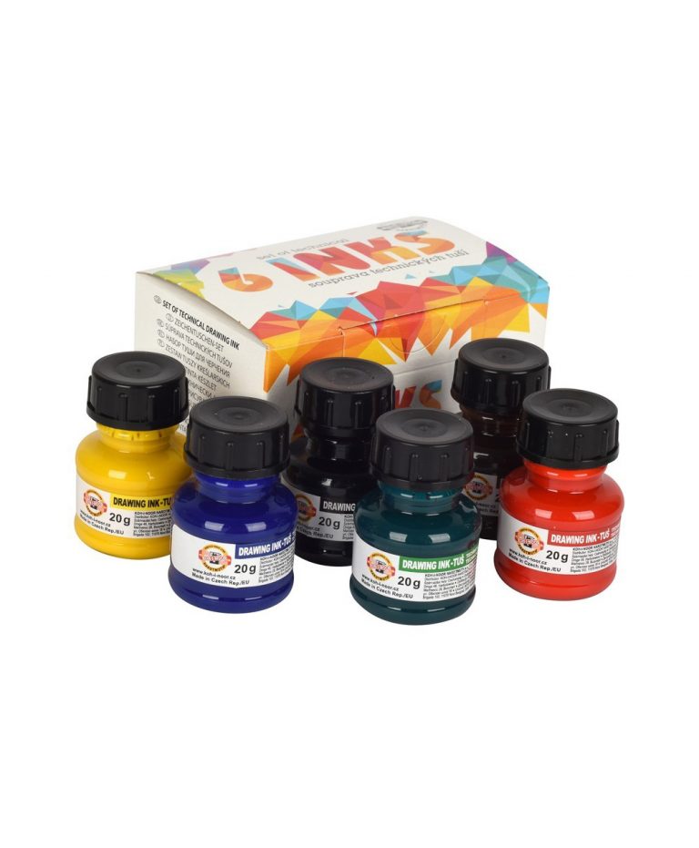 Koh-I-Noor Indian Inks Set 6 Colors • CITY STATIONERY GROUP SAL