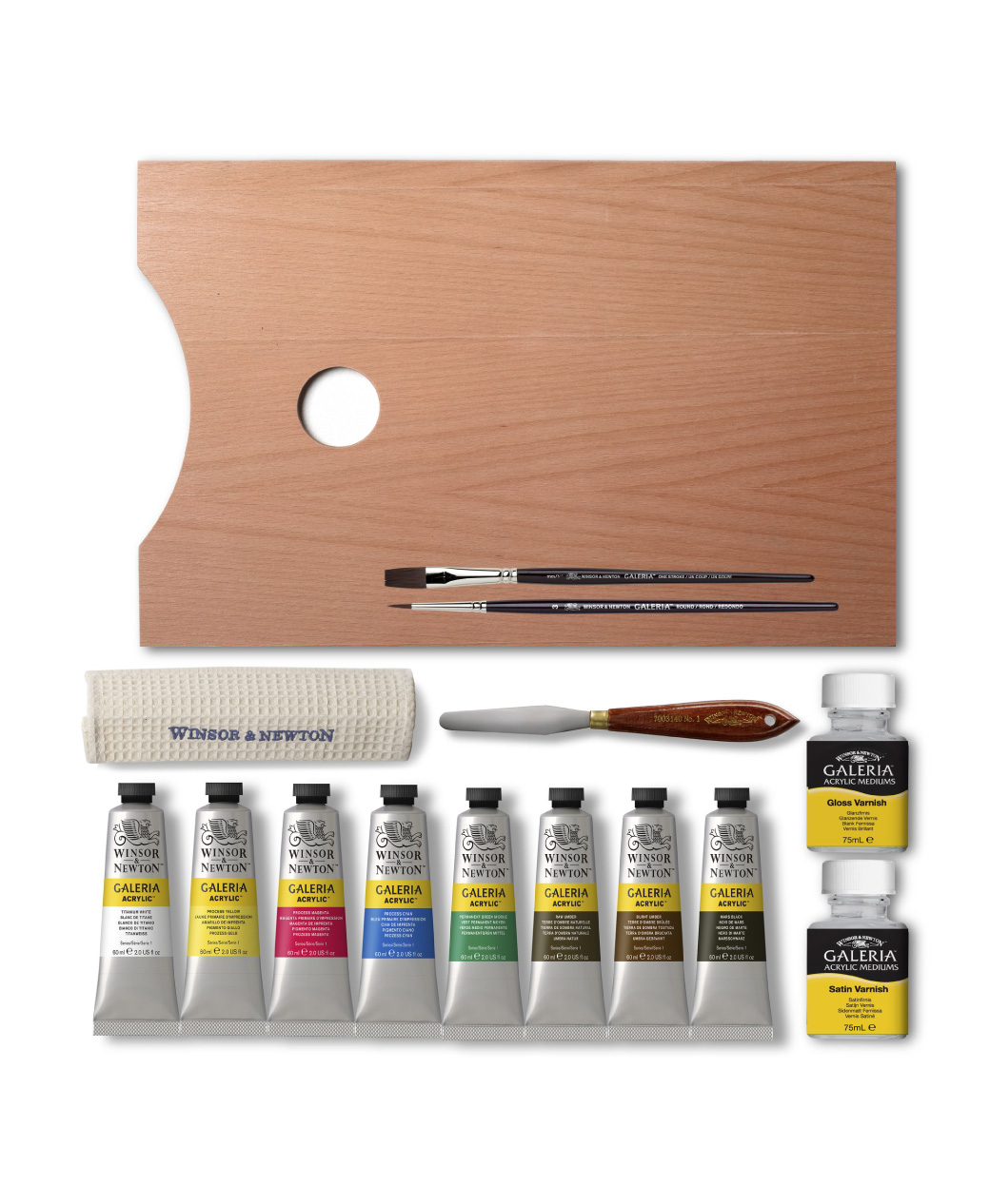 Winsor & Newton Galeria Acrylic Essentials Wooden Box 15 Piece Gift Set - Image 3