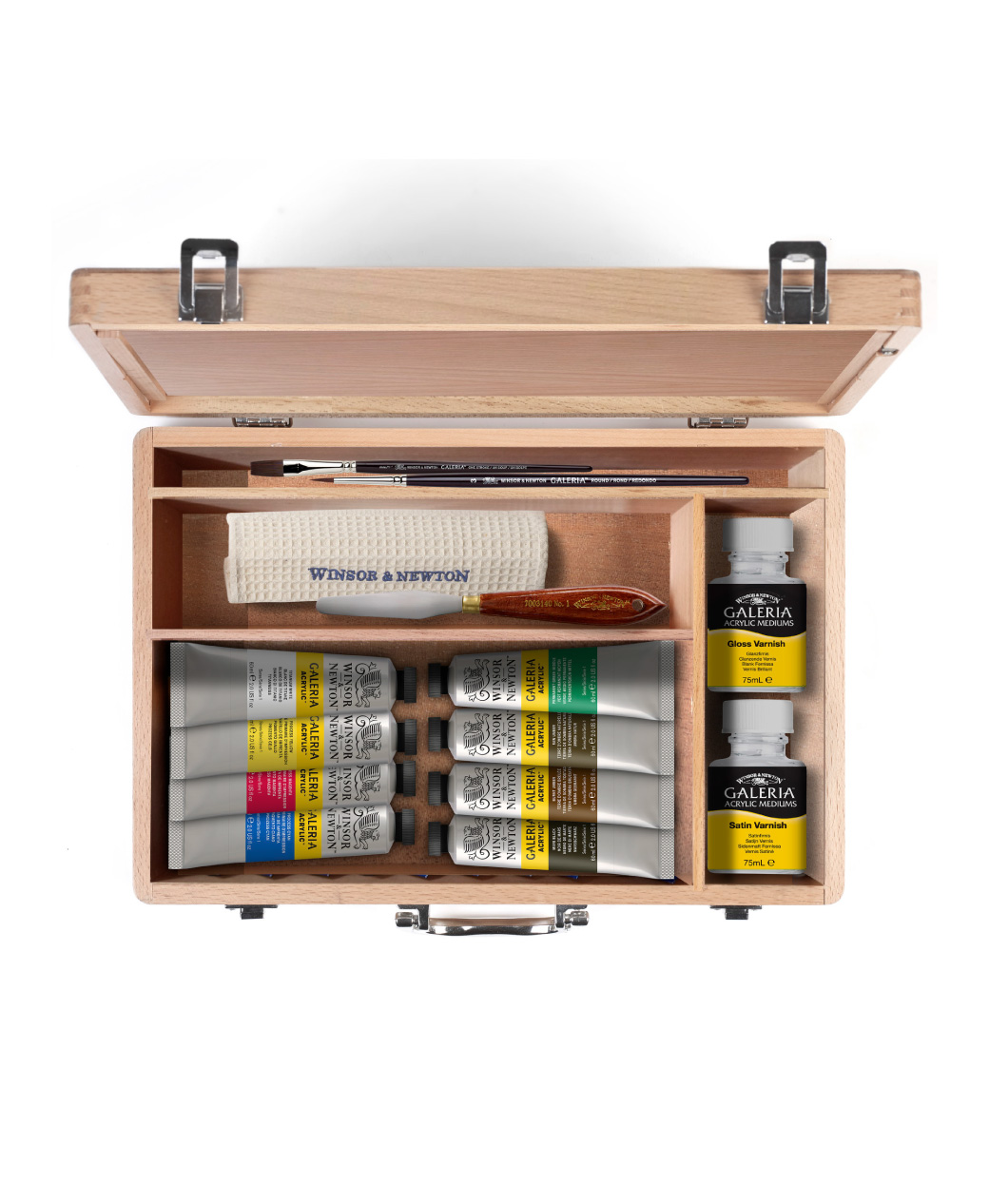 Winsor & Newton Galeria Acrylic Essentials Wooden Box 15 Piece Gift Set