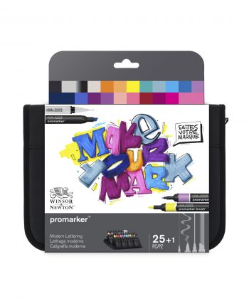 Winsor Newton Promarker Modern Lettering Wallet 25+1pcs Gift Set